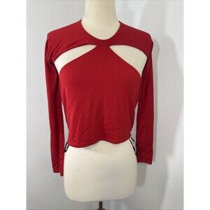 SER O YA Crop Top Women L Red Ellis Twist Cutoutcore Coquette Festival Femme Y2K